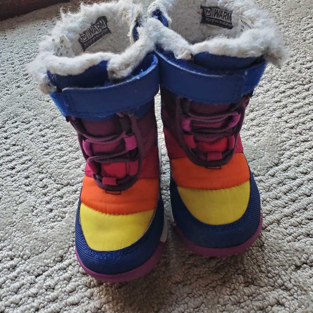 Merrell kids boots sz 6 rainbow colors super cute for photos toddler sz